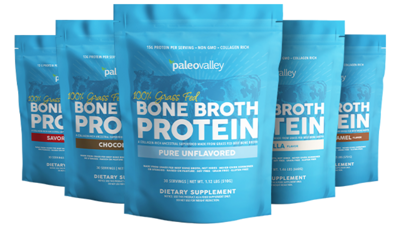 5 Flavored Bags of Bone Broth Protein Powder