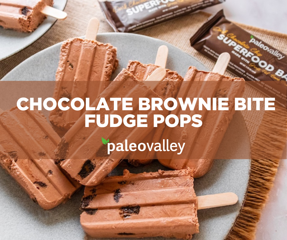 Chocolate Brownie Bit Fudge Pops Recipe Title Image